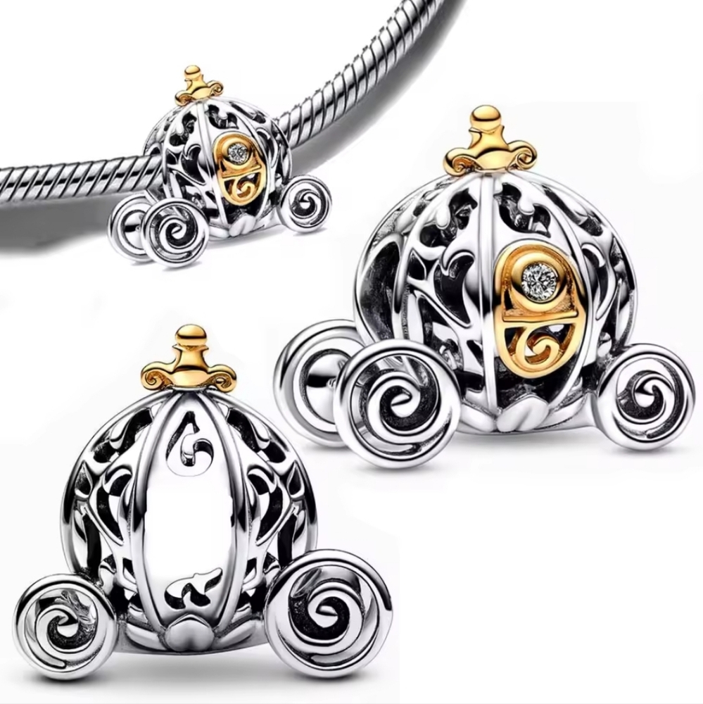 Silver & Gold Carriage Charm